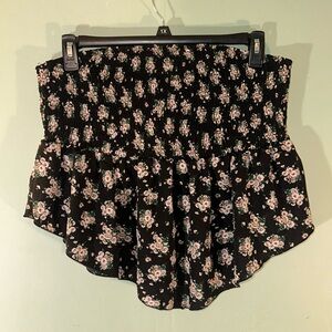 Womens strapless top floral crop top